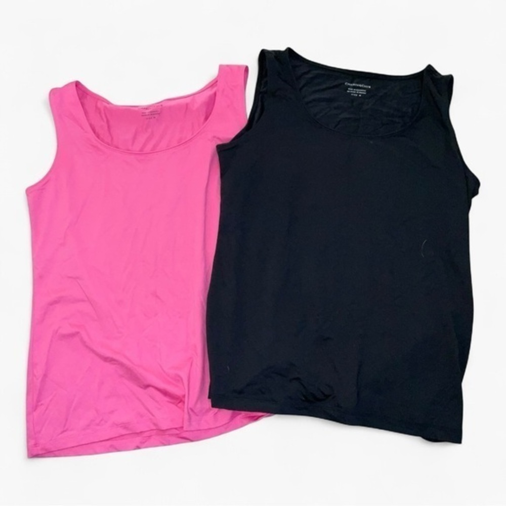 Charter Club Layering Tank Bundle (2) | Size M | Pink & Black | Stretch Basics